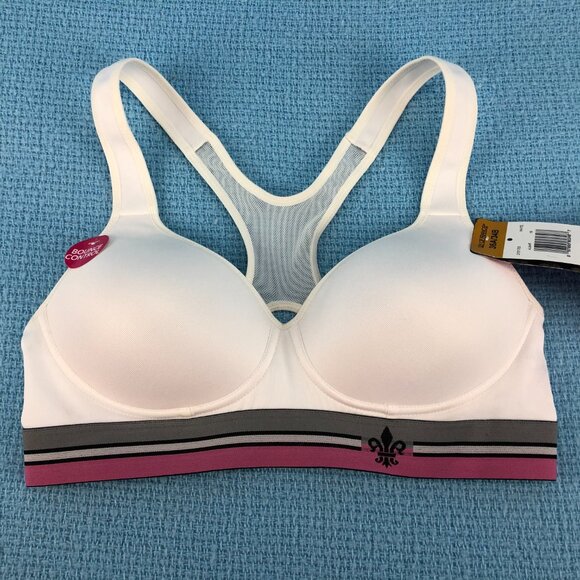 Lily of France Pro Shaper Wire-Free White Sports Bra Sizes 36A/34B NWT - Picture 2 of 13